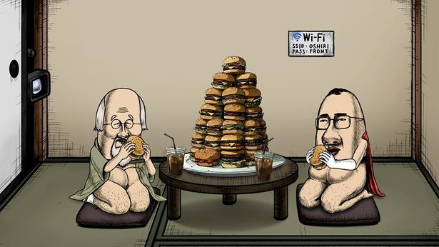 二宮が演じるおしり前レジェンド(左)