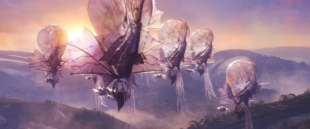 全長は、細い糸状の触手の先まで150mもあるメデューソイド