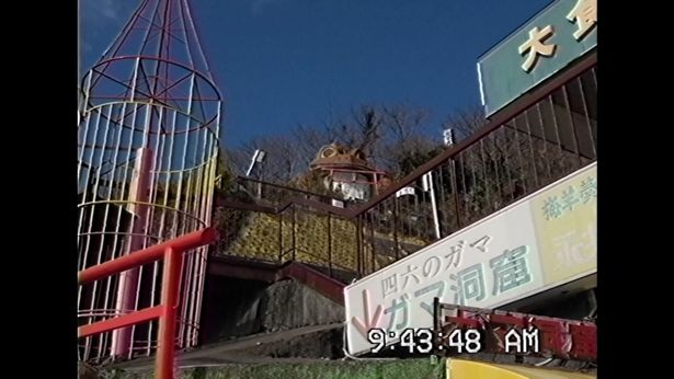 謎めいたテーマパーク、ガマランドでカップルを襲う恐怖が描かれる