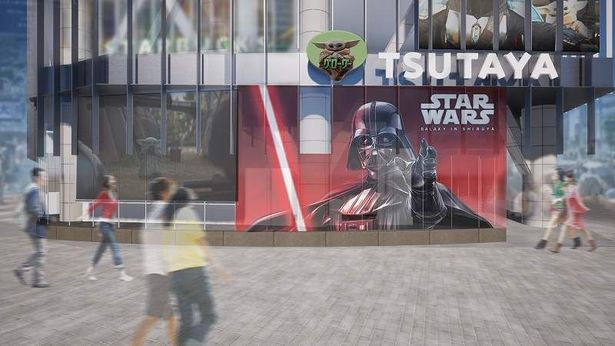 渋谷スクランブル交差点のSHIBUYA TSUTAYAにスター・ウォーズの銀河が広がる