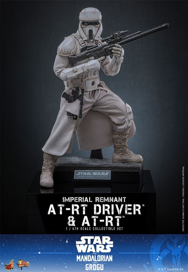白を基調としたデザインがかっこいい(「【ムービー・マスターピース】 『スター・ウォーズ／マンダロリアン・アンド・グローグー』1/6スケールフィギュア インペリアル・レムナント AT-RTドライバー＆AT-RT」)