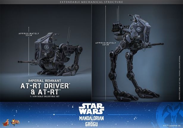 可動によって非展開／展開の2パターンを楽しめる(「【ムービー・マスターピース】 『スター・ウォーズ／マンダロリアン・アンド・グローグー』1/6スケールフィギュア インペリアル・レムナント AT-RTドライバー＆AT-RT」)