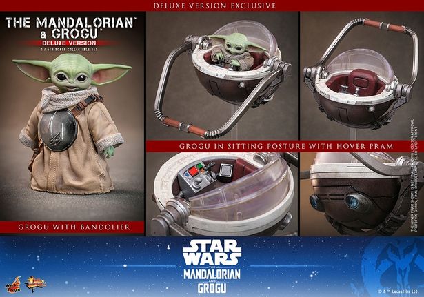 計3種のグローグーが付いてくる(「【ムービー・マスターピース】『スター・ウォーズ／マンダロリアン・アンド・グローグー』1/6スケールフィギュア マンダロリアン＆グローグー(デラックス版)」)