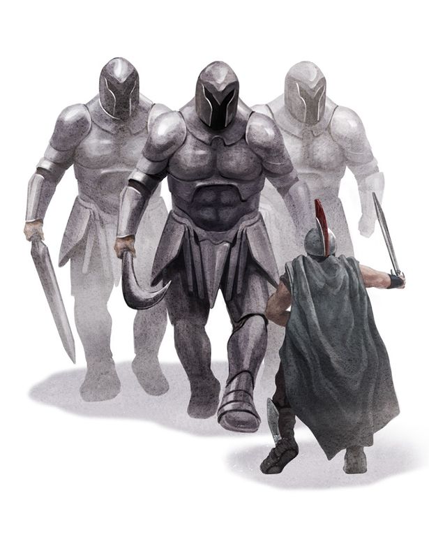  【画像を見る】オデュッセウス一行を次々と薙ぎ払う巨漢の騎士団ライストリュゴネ族