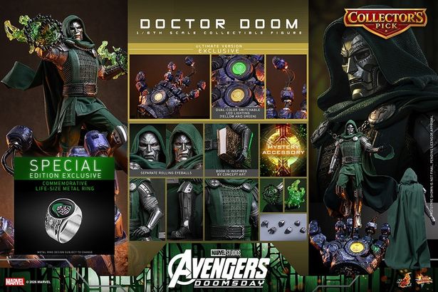 セット内容はこちら(「【ムービー・マスターピース】『アベンジャーズ／ドゥームズデイ』1/6スケールフィギュア ドクター・ドゥーム(アルティメット版)[ボーナスアクセサリー付き]」)