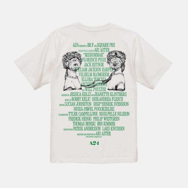【写真を見る】背面もイケてる！A24公認 ヒグチユウコ ホラーコレクション『ミッドサマー』オリジナルTシャツ(バニラホワイト)