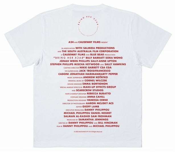 A24公認『ブリング・ハー・バック』ヒグチユウコ イラスト 日本オリジナルTシャツ(ホワイト)の背面
