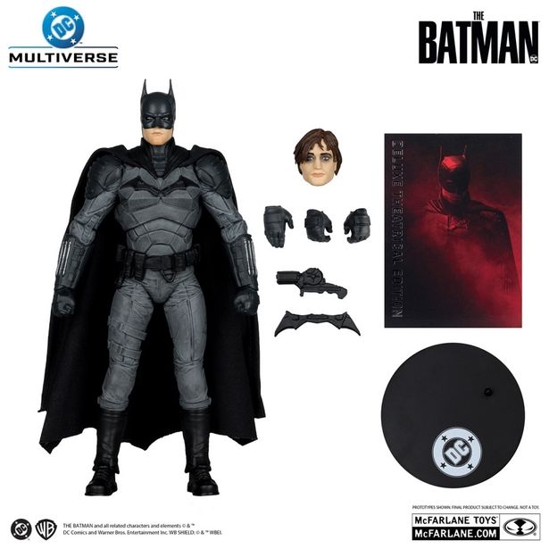 付属品のラインナップはこんな感じ(「『DC』【DCマルチバース】7インチ・アクションフィギュア「デラックス・シアトリカル・エディション」バットマン［映画『THE BATMAN－ザ・バットマン－』］」)