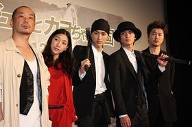 左から・大森立嗣監督、安藤サクラ、松田翔太、高良健吾、新井浩文 