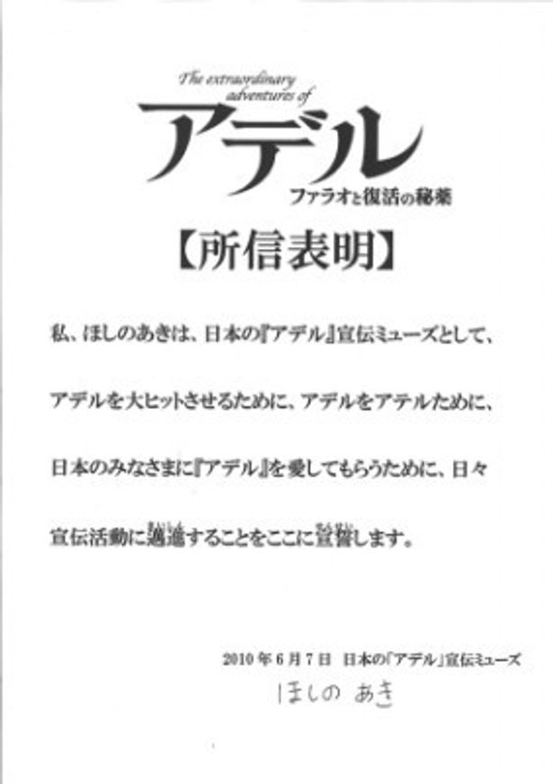 ほしのあきの所信表明