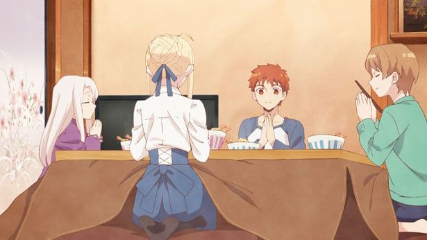AbemaTVほかで配信中のアニメ「衛宮さんちの今日のごはん」(第1話「年越しそば」)