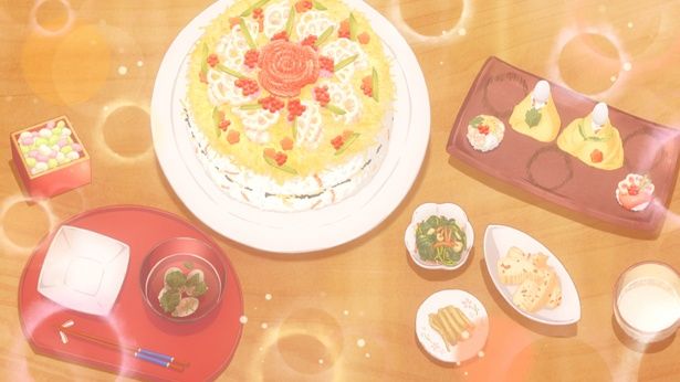 色合いもきれい！(第3話「春のちらし寿司」) 