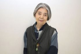 『万引き家族』インタビューの際の樹木希林 (18年4月撮影)