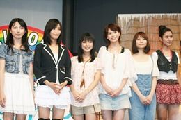 映画「怪談新耳袋　怪奇」の公開記念イベントに出席した吉川友、北原沙弥香、真野恵里菜、坂田梨香子、鈴木かすみ、岡本紗里（写真左から）