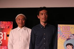 アニメーション監督・湯浅正明(写真左)と小説家の森見登美彦(同右)によるトークショーが開催