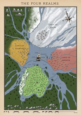 これがクララが迷い込む4つの国とその真ん中に位置する宮殿からなる“秘密の王国”だ
