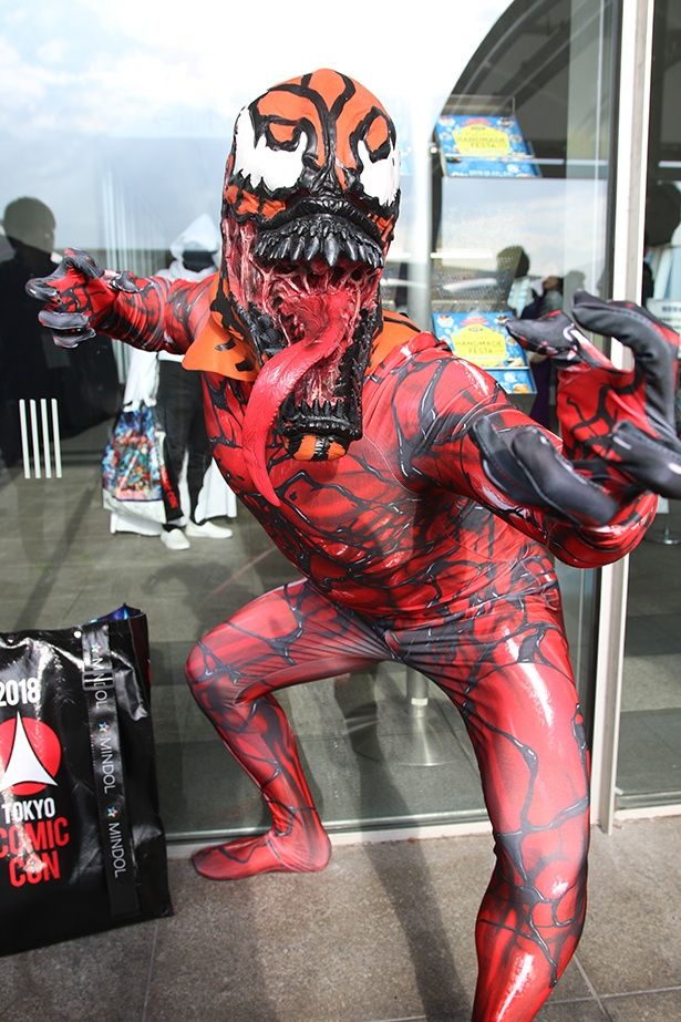 カーネイジのコスプレをしたわーくさん