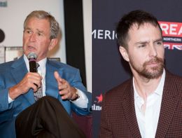 ブッシュ元大統領とサム・ロックウェル。素顔はあんまり似ていないのに…