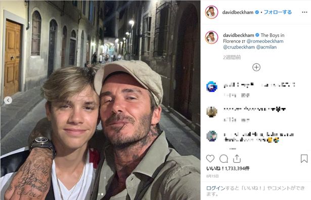 デイヴィッドのインスタにたびたび登場する息子たち