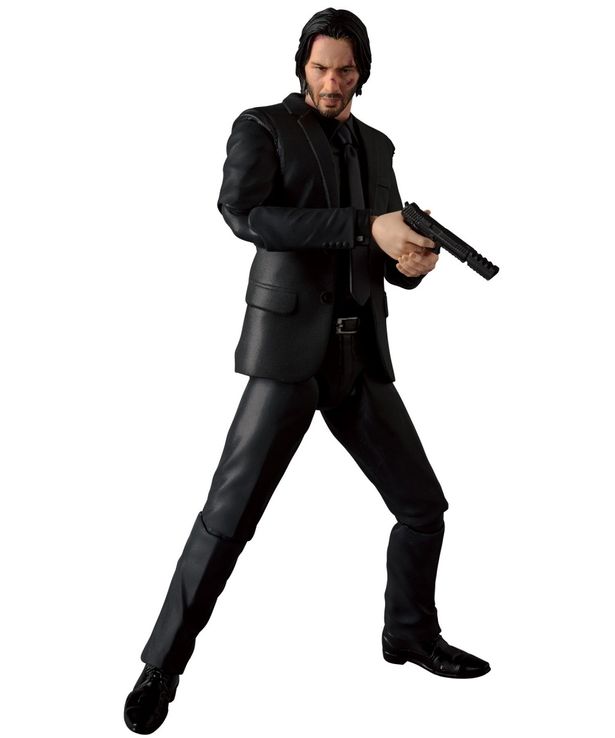 可動ポイントにより躍動感にあふれたポージングが可能だ(「MAFEX JOHN WICK」)