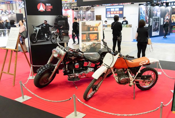 展示エリアには『ターミネーター2』に登場したバイクの実物も