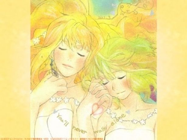 キャラクターデザインを担当する江端里沙によるシェリル＆ランカのイラスト