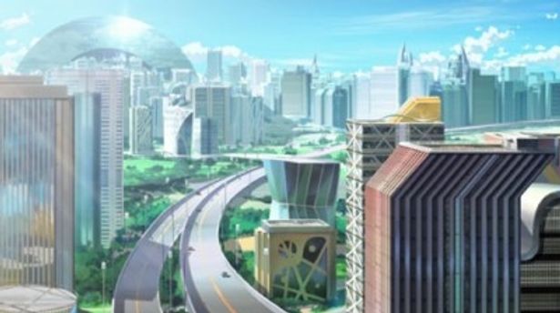 物語の舞台オリュンポス。映画同様、半円型の巨大な建物が印象的