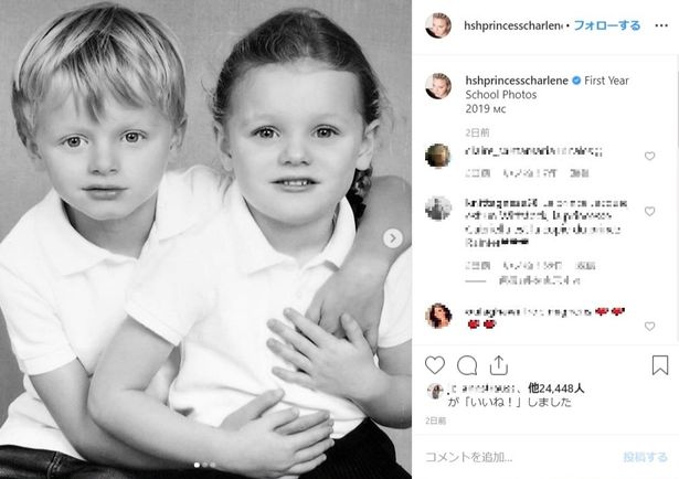 【写真を見る】シャルレーヌ公妃のインスタでしか見られない、天使のような双子の自然な表情！