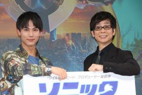 『ソニック・ザ・ムービー』の公開アフレコイベントに登壇した中川大志と山寺宏一