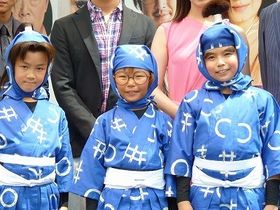 『忍たま乱太郎』出演の左から、林遼成、加藤清史郎、木村風太