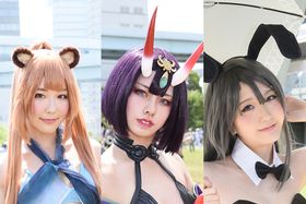 「盾の勇者の成り上がり」「Fate/Grand Order」「青春ブタ野郎はバニーガール先輩の夢を見ない」のヒロインに扮したコスプレイヤー