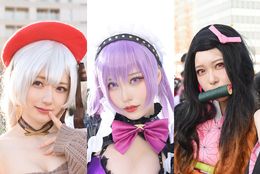 「アズールレーン」「Fate/Grand Order」「鬼滅の刃」のキャラクターに扮するコスプレイヤー
