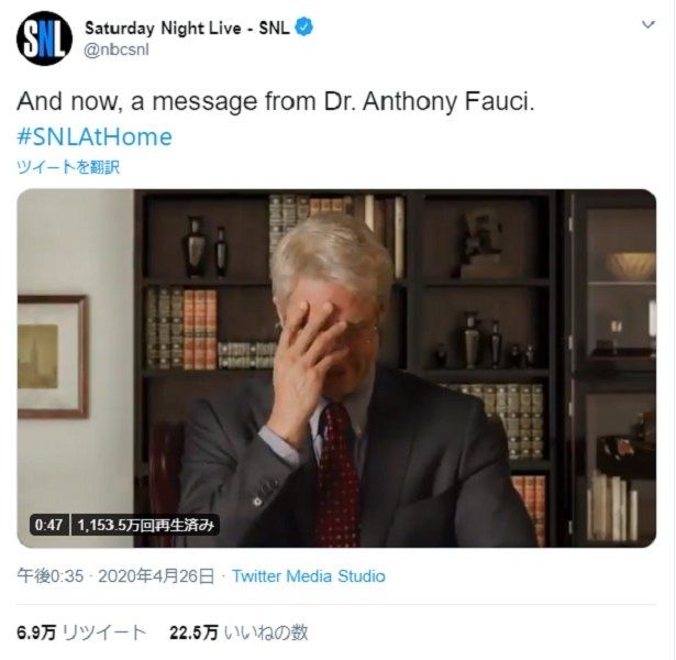 本人からの指名を受け、番組でファウチ所長を演じたブラッド・ピット