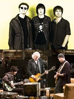 サマーソニックで上映される『アップサイド・ダウン』(上)と、フジロックで上映される『ゲット・ラウド』(下)