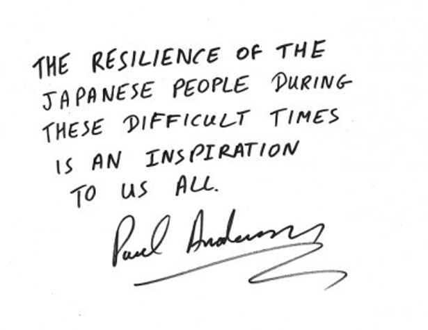 「このような難しい状況での 日本の皆さんの立ち上がる力は私たち皆を鼓舞します」と、ポール・W・S・アンダーソン監督