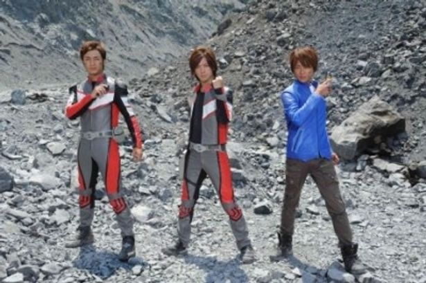 『ウルトラマンサーガ』に出演する、左から、つるの剛士、DAIGO、杉浦太陽