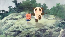 左が主人公で子ブタのマクダル。右が謎のパンダのホンポウくん