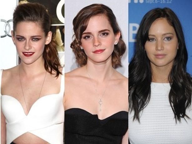 次世代を担う、左からクリステン・スチュワート、エマ・ワトソン、ジェニファー・ローレンス