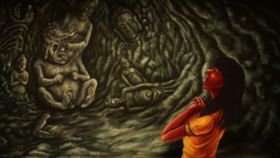 両親を殺された高校生・紅子は人間と仏像が融合したかのような仏像人間と遭遇する