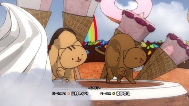 どーにゃつ(左)の声を担当するのは人気声優の田村ゆかり