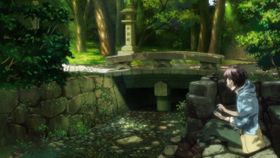 劇中のワンシーンで登場する、下鴨神社内にある「糺(ただす)の森」。静けさが伝わってくる