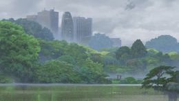 アニメとは思えない、実写のような劇中のワンシーン。スクリーンで見るとさらに素晴らしい