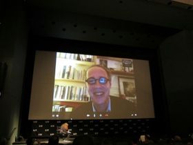 ニューヨーク映画祭でスカイプインタビューに応じたアルノー・デプレシャン監督