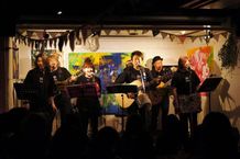 声優の井上和彦率いるユニット・声援団が東日本大震災から3年経った3月11日、都内でチャリティライブを開催