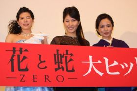 『花と蛇 ZERO』で主演を務めた天乃舞衣子、濱田のり子、桜木梨奈