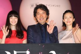 『渇き。』の舞台挨拶に登壇した役所広司、小松菜奈、中谷美紀