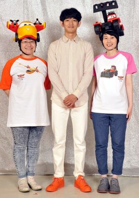 『プレーンズ2』で声の競演をした瑛太とハリセンボン