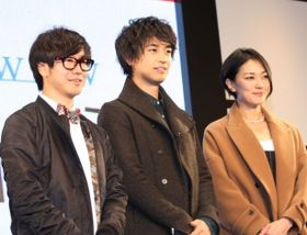「WOWOW『映画工房』150回記念！公開収録」に出席した映画解説者の中井圭、俳優の斎藤工、女優の板谷由夏(左から)