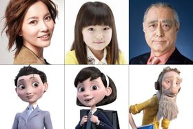  左からお母さん役の瀬戸朝香、女の子役の鈴木梨央 、飛行士役の津川雅彦