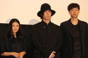 『トイレのピエタ』の初日舞台挨拶に登壇した、野田洋次郎、杉咲花、松永大司監督